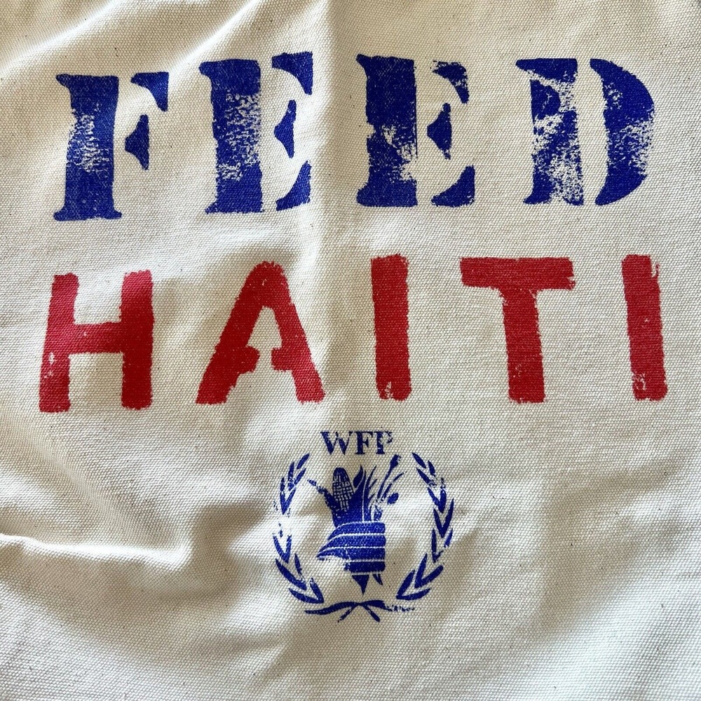 FEED Haiti Feed Projects Organic Cotton Canvas Market Tote Bag 50 Meals Provided - Picture 2 of 13